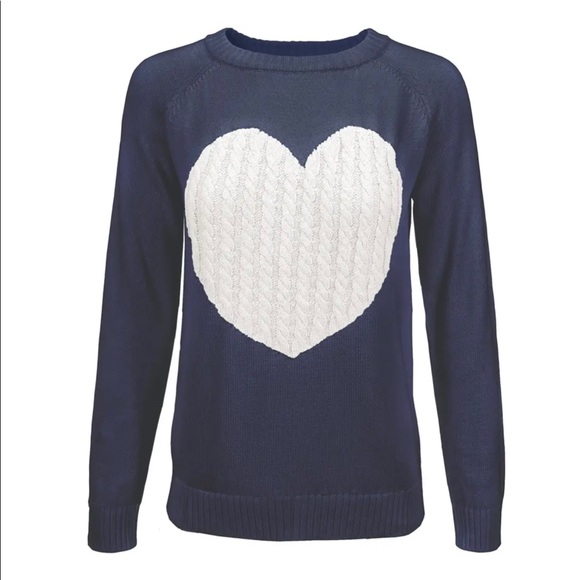 Sweaters - LAST‼️ Heart Sweater- Blue